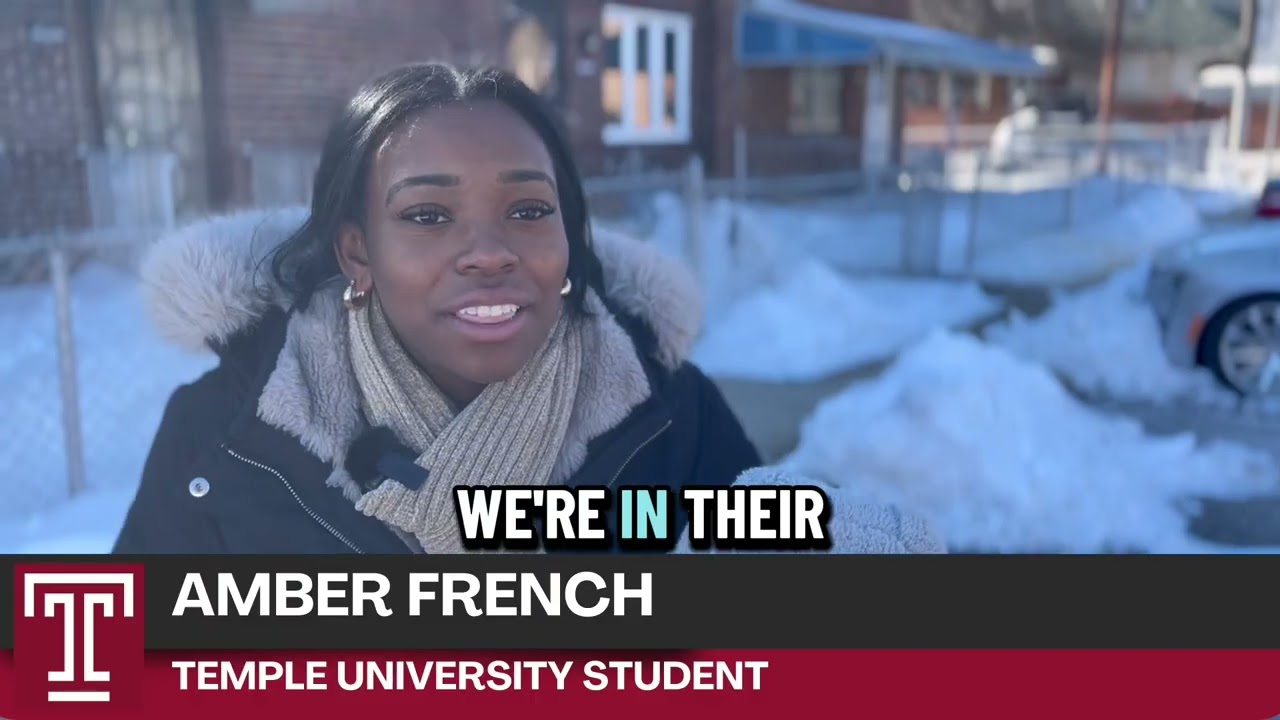 Temple University Police Officers, students distributes blankets to North Philadelphia