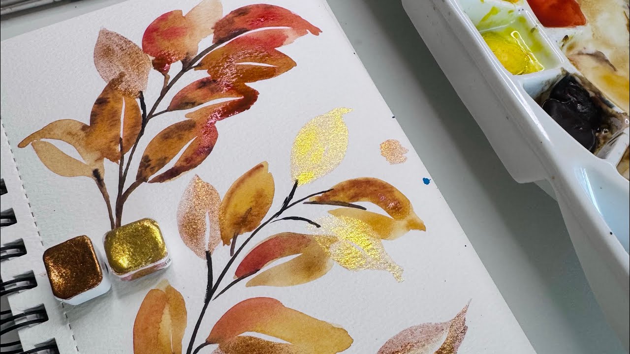 Simple Beginner-Friendly Watercolor Techniques for Mastering Color & Brushstroke | Fall Leaves