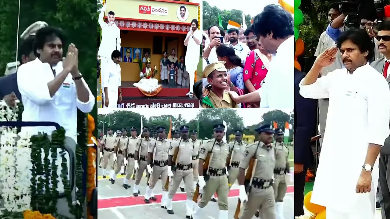 Pawan Kalyan Visuals @ 79th Independence Day Celebrations in Kakinada | Manastars