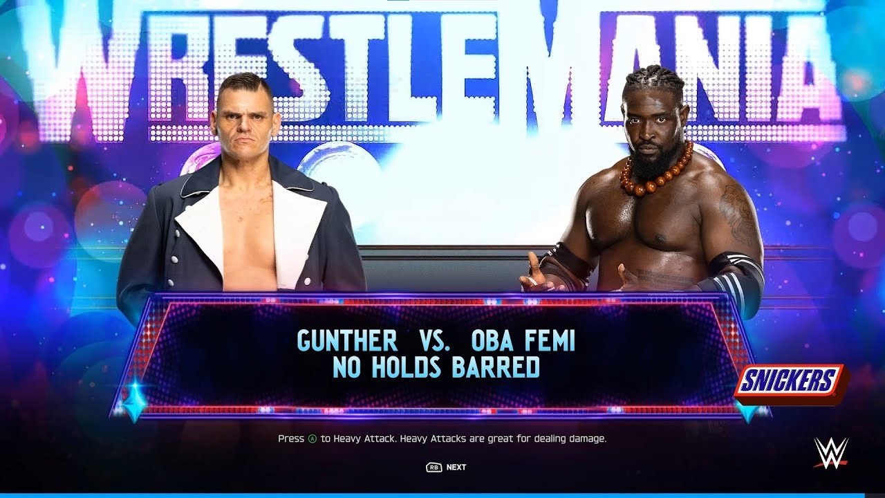 WWE2K25 | Gunther Vs. Oba Femi, NO HOLDS BARRED [Ultra Graphics - Legendary Difficulty]
