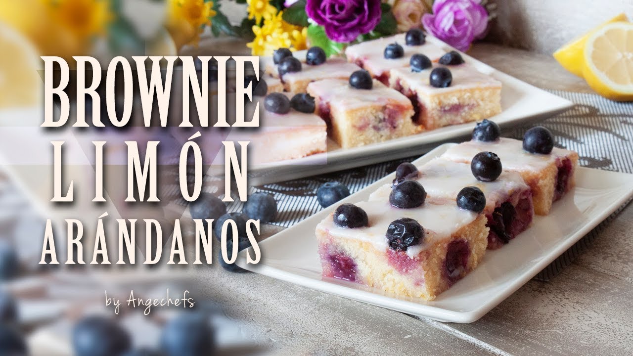 Brownie de Limón y Arándanos · Receta Fácil y Rápida