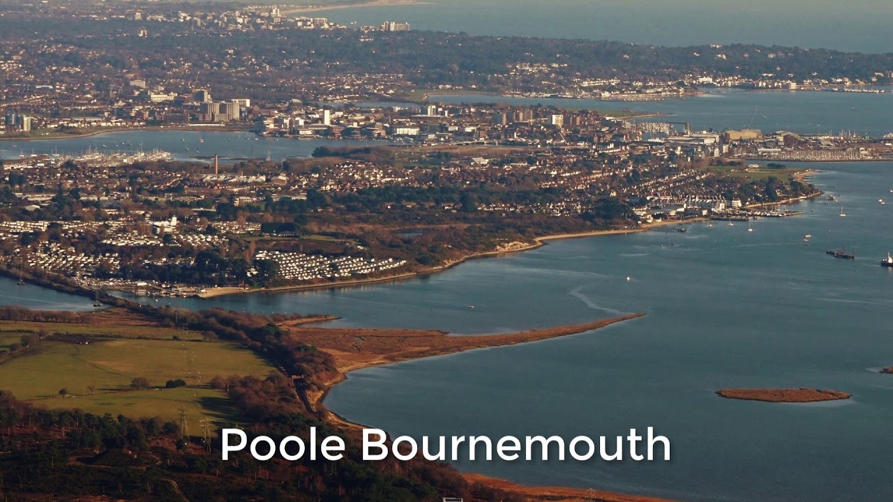 Aerial View of Poole Harbour & Dorset Flying from Compton Abbas Airfield