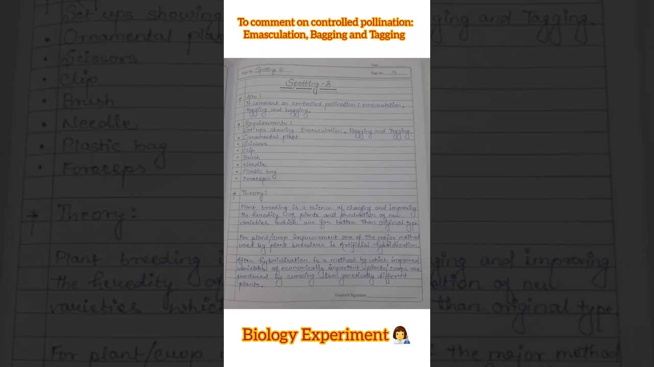 To comment on controlled pollination: Emasculation, Bagging and Tagging🪴 #shorts #biology #neet