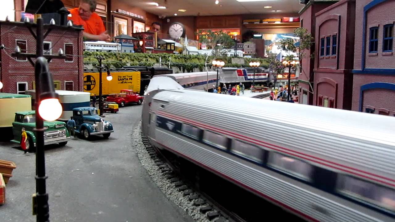 O Scale Amtrak San Diegan with 2 MTH Santa Fe Passenger Cars 01-16-2012 (2)
