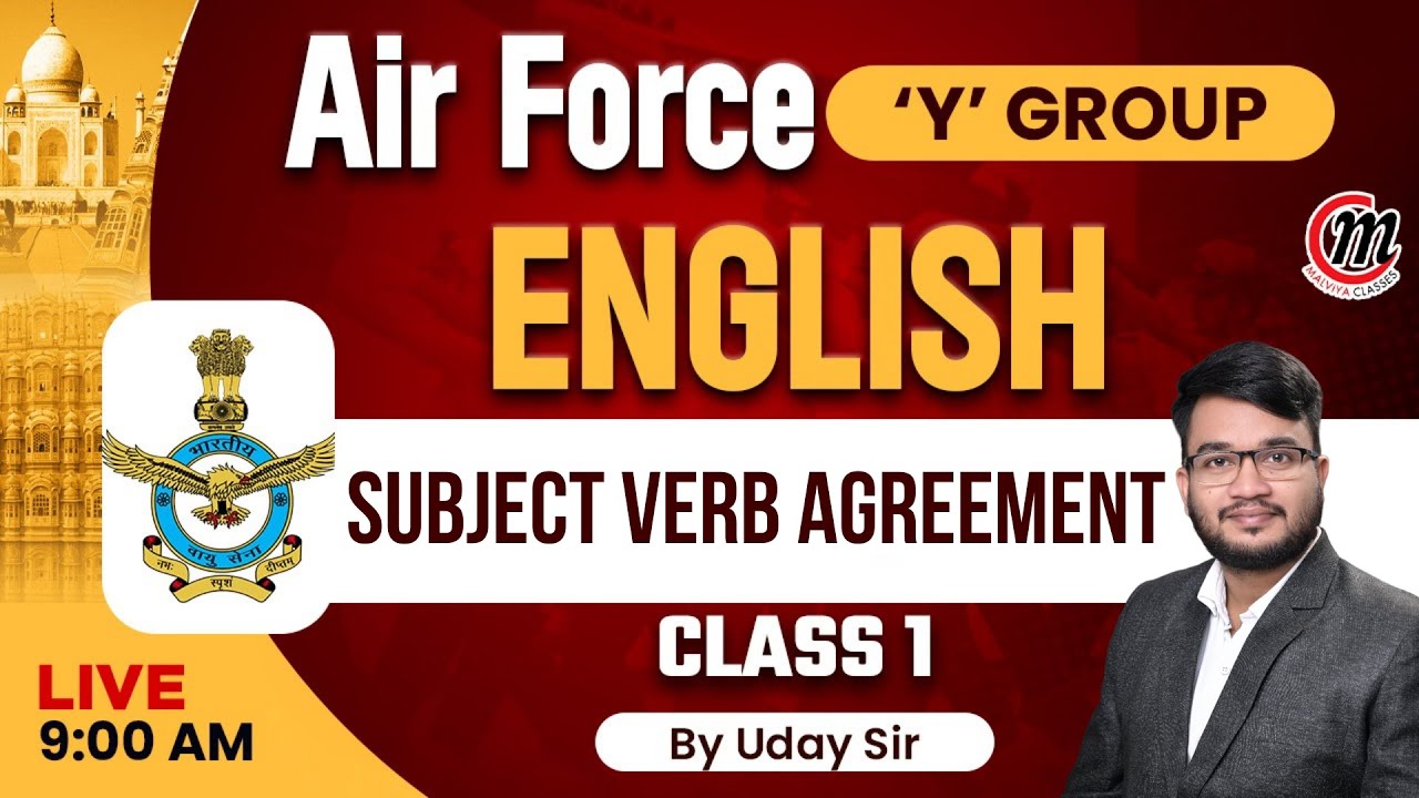 Air Force English Class 6 | Subject Verb Agreement | Air Force Y Group English Class