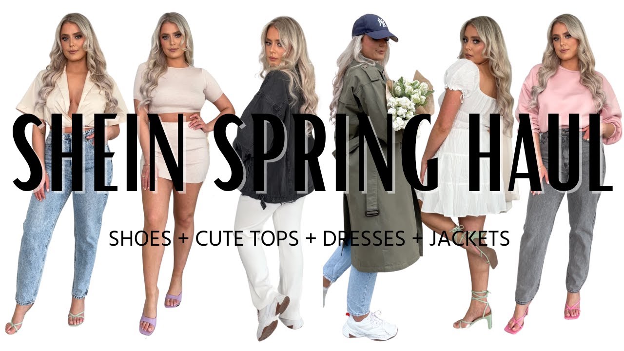 HUGE SHEIN SPRING HAUL 2021 | TRY ON & STYLE | CUTE SHOES, TOPS, JEANS, DRESSES, JACKETS | size 8