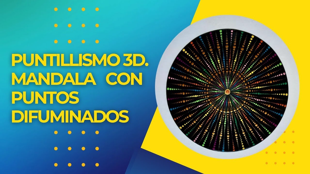 Puntillismo 3d,  Mandala con punto difuminado.