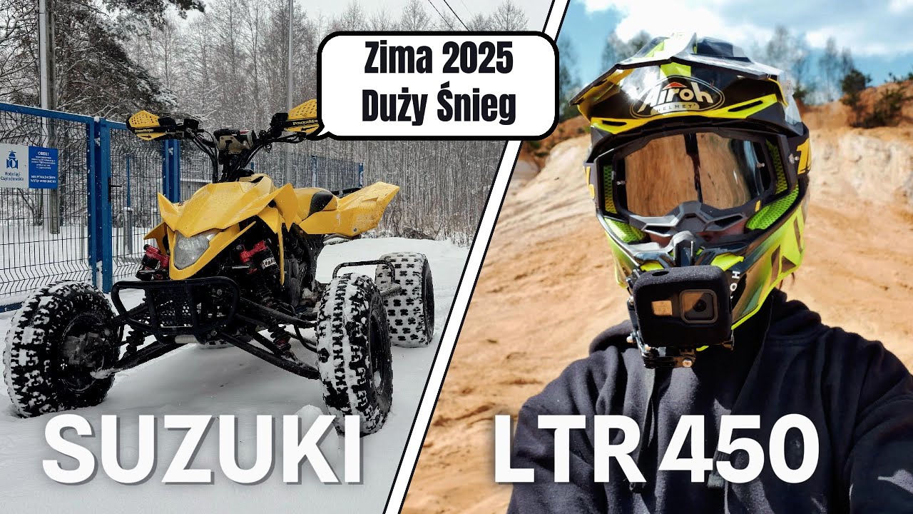On znów wrócił ❄️❄️ Suzuki LTR450 / zrobiłem 360 quadem / szybka jazda po lesie/prawie byłem w rowie