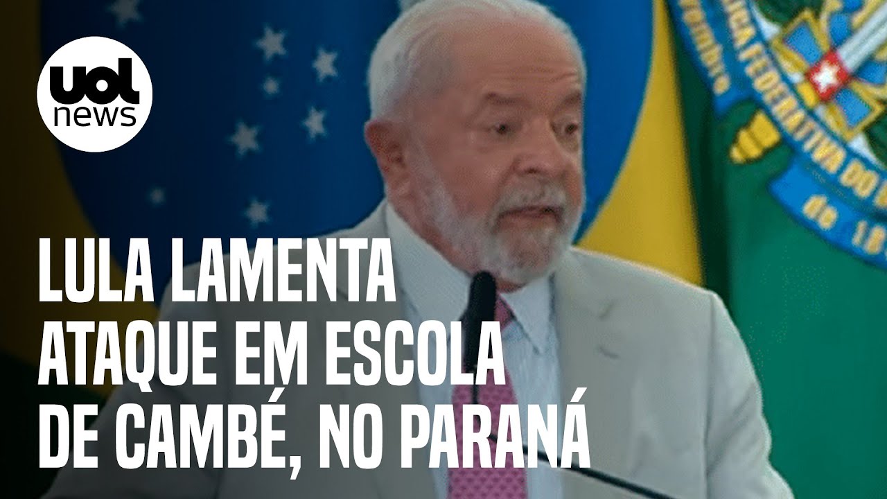 Lula lamenta ataque em escola de Camb&eacute;, no Paran&aacute;: 'Jovem vida tirada pelo &oacute;dio'