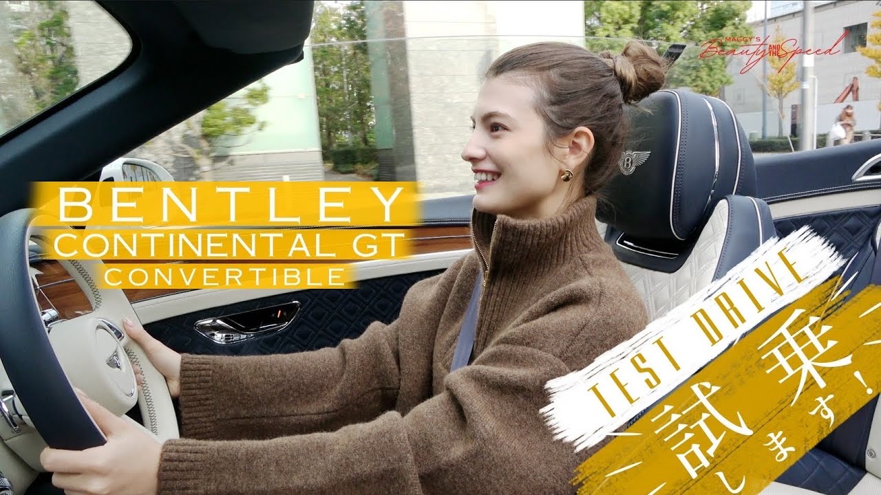 Мэгги в полном восторге во время тест-драйва! Тест-драйв BENTLEY Continental GT Convertible