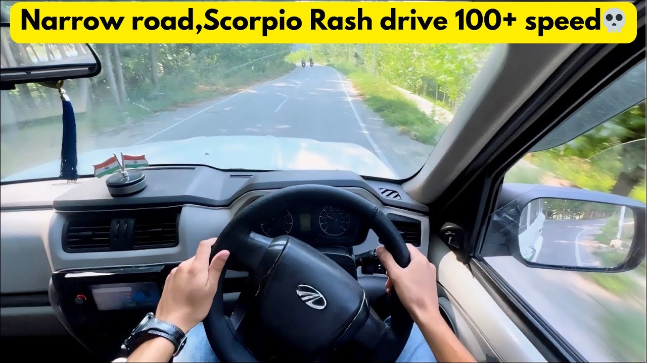 POV Scorpio Driving Narrow Roads,Rash drive,Pure engine Sound Raw Driving