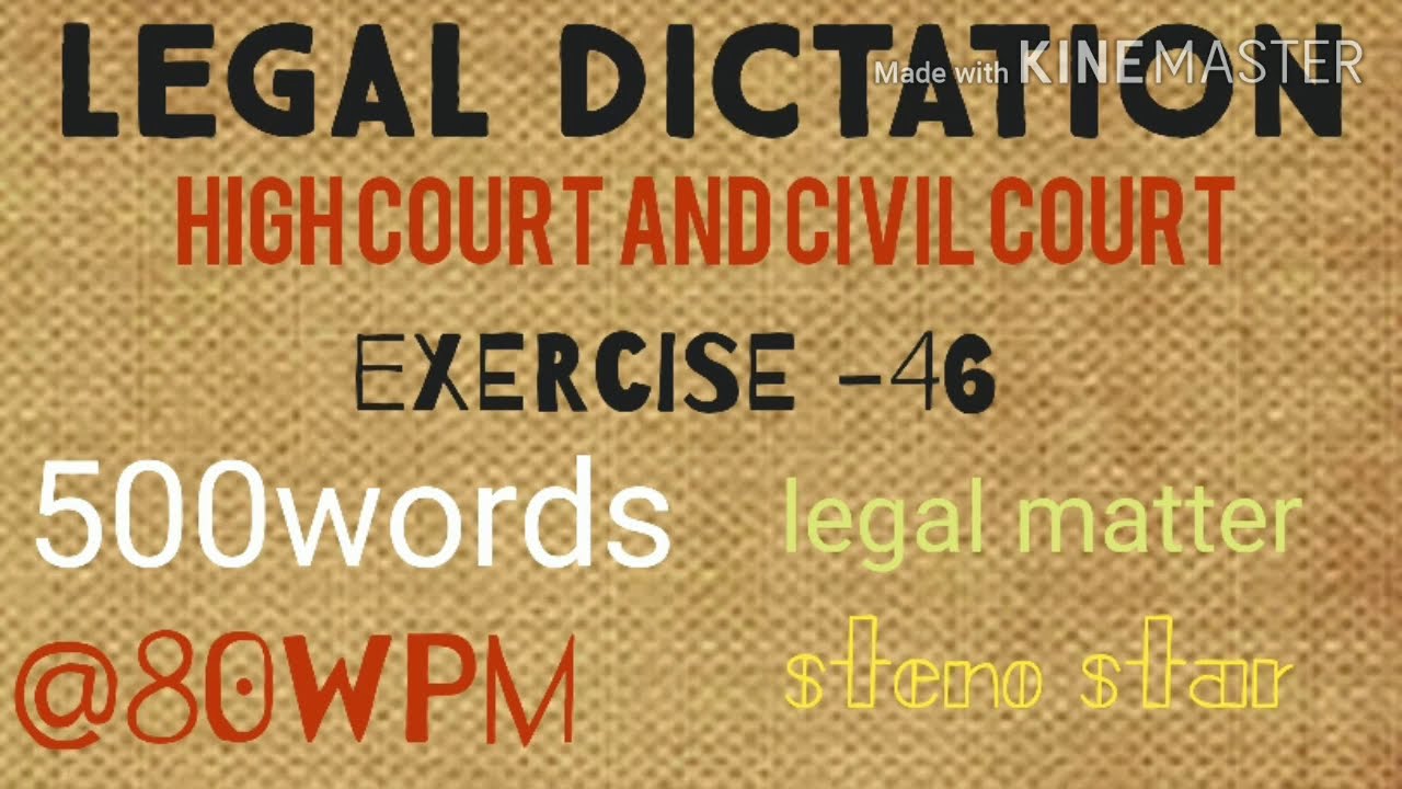 #46 @80wpm|| legal dictation|| high court and civil court|| shorthand dictation|| English Dictation
