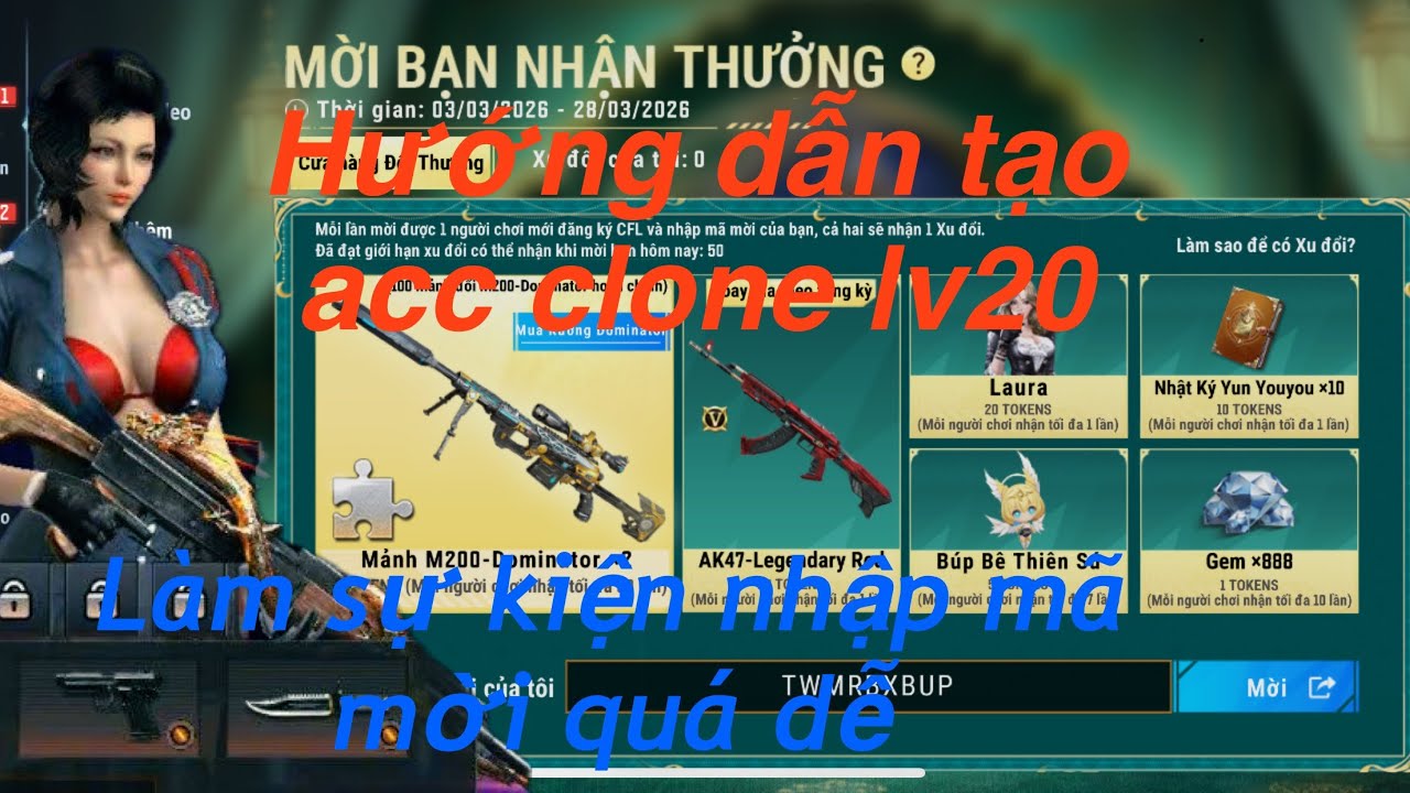 CF Mobile | Hướng dẫn tạo acc lên lv20 nhanh và cách tạo acc làm sự kiện nhận M200