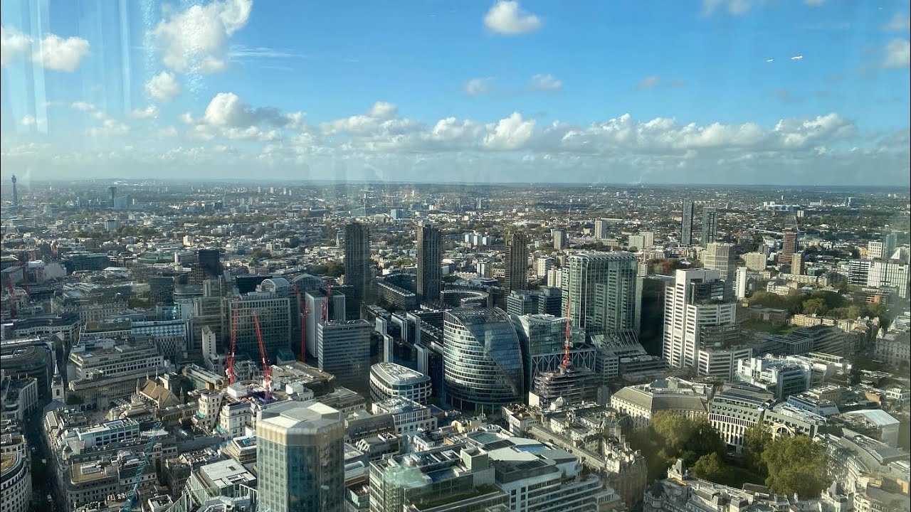 50th Floor views over London from the Lookout at 8 Bishopsgate, London 🇬🇧