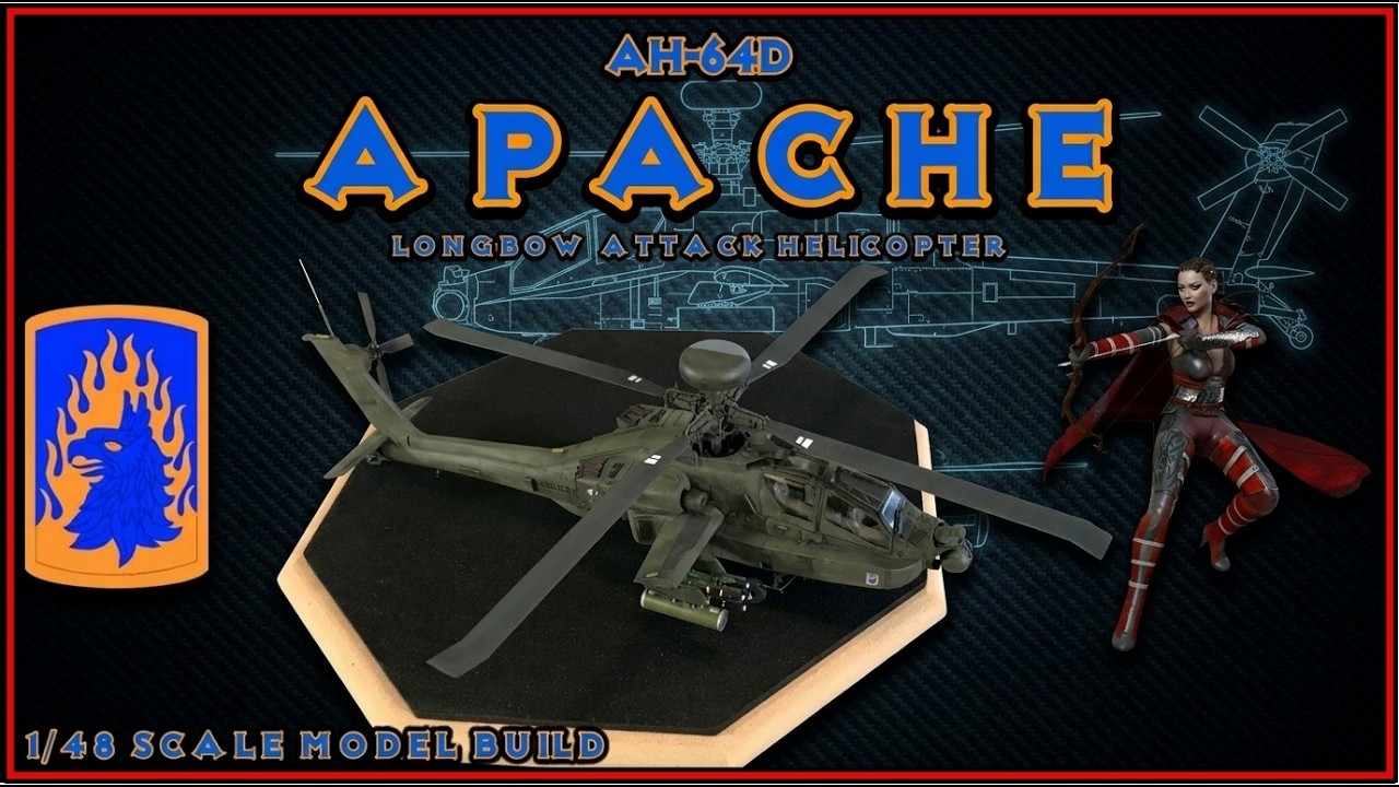 Building the Hasegawa 1/48 Scale AH-64D Apache Longbow Attack Helicopter