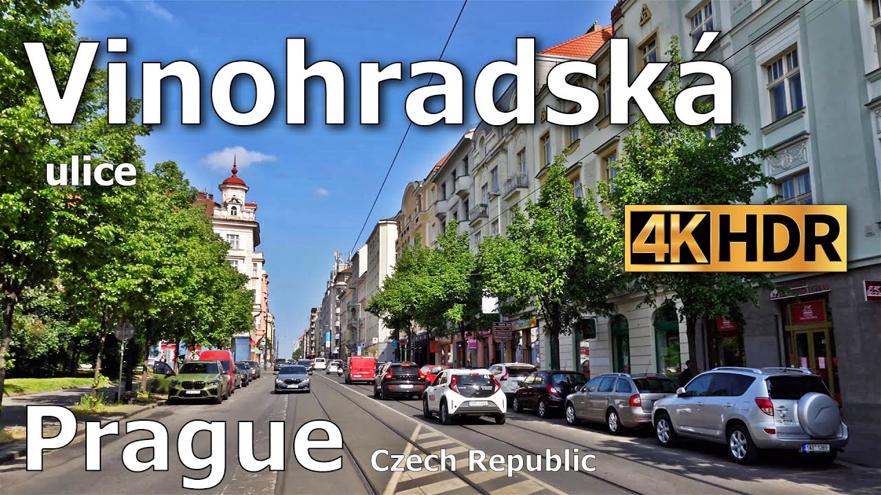 Walking Tour | Prague - Vinohradská | 4K HDR