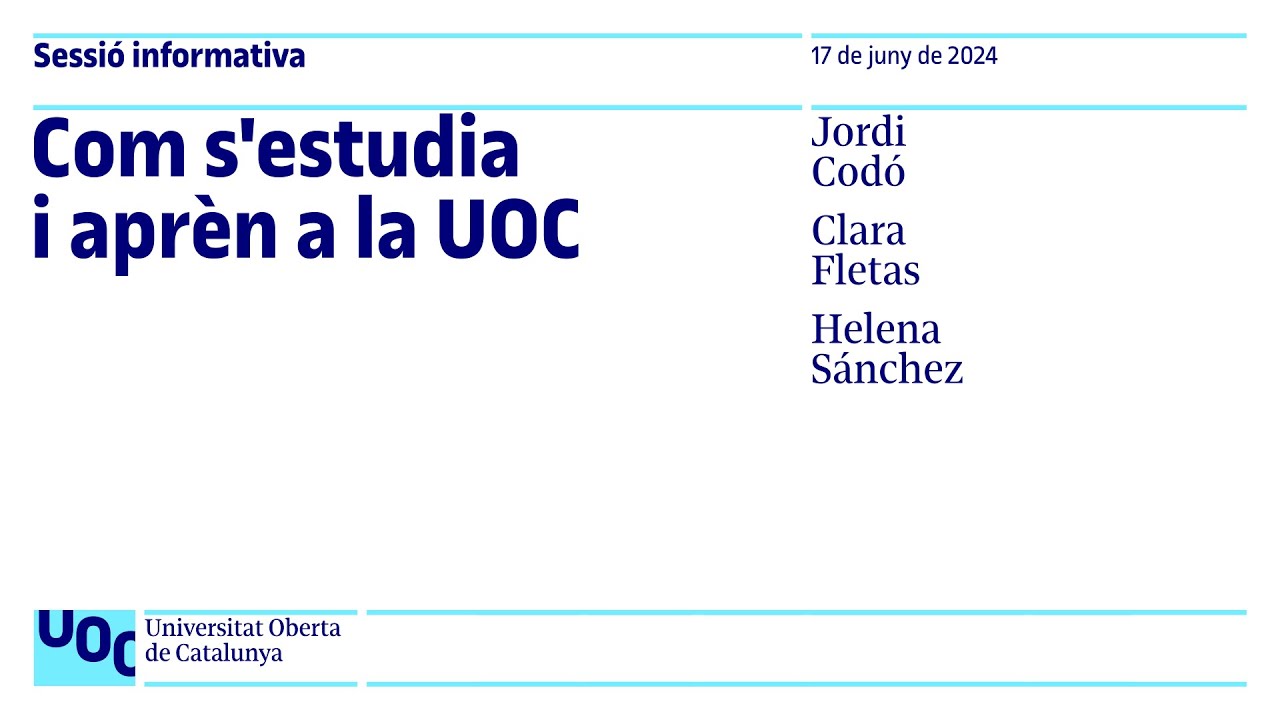 Model educatiu UOC  | Sessió informativa