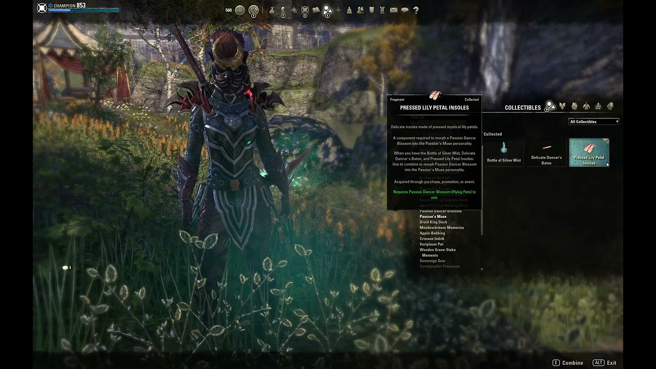 Elder Scrolls Online - morphing my Passion Dancer's Blossom into Passion's Muse Personality