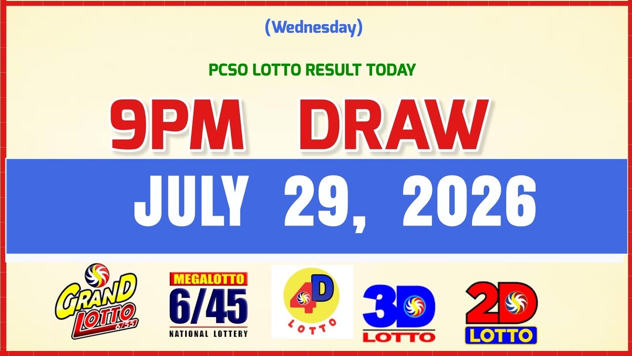 Lotto Results Today 9pm Draw July 29, 2026 PCSO