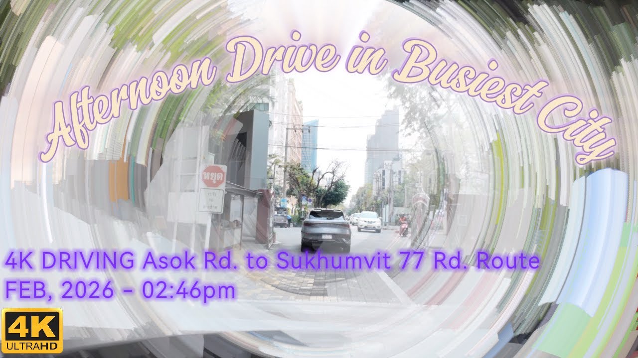 Bangkok Afternoon Drive | Real Engine & Traffic Sounds | Asok - Khlong Tan - Phatthanakan - Onnut