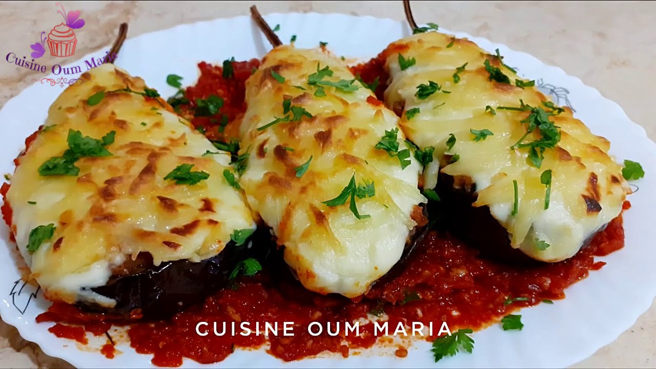 باذنجان محشي في الفرن روعة في المذاق/Aubergines farcies au four très succulentes