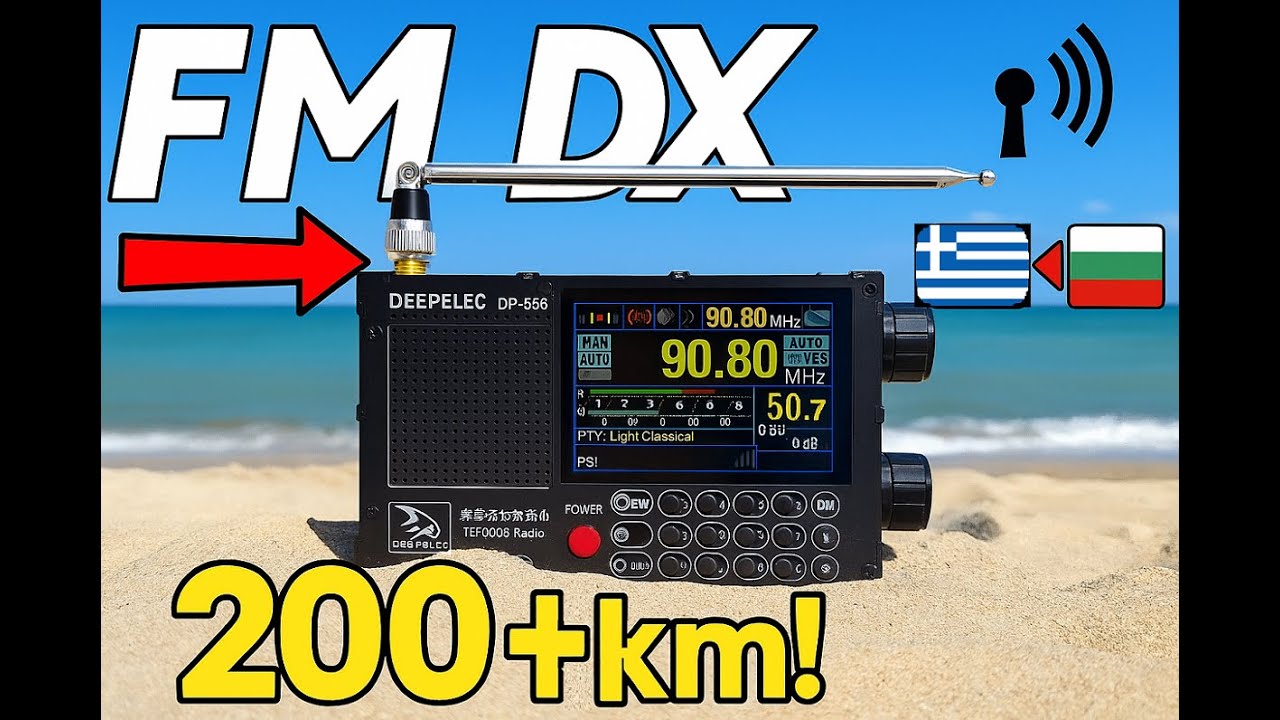 FM DXing on Greek Beach:Bulgarian Signals Travel Over 200 km! Portable radio and telescopic antenna.