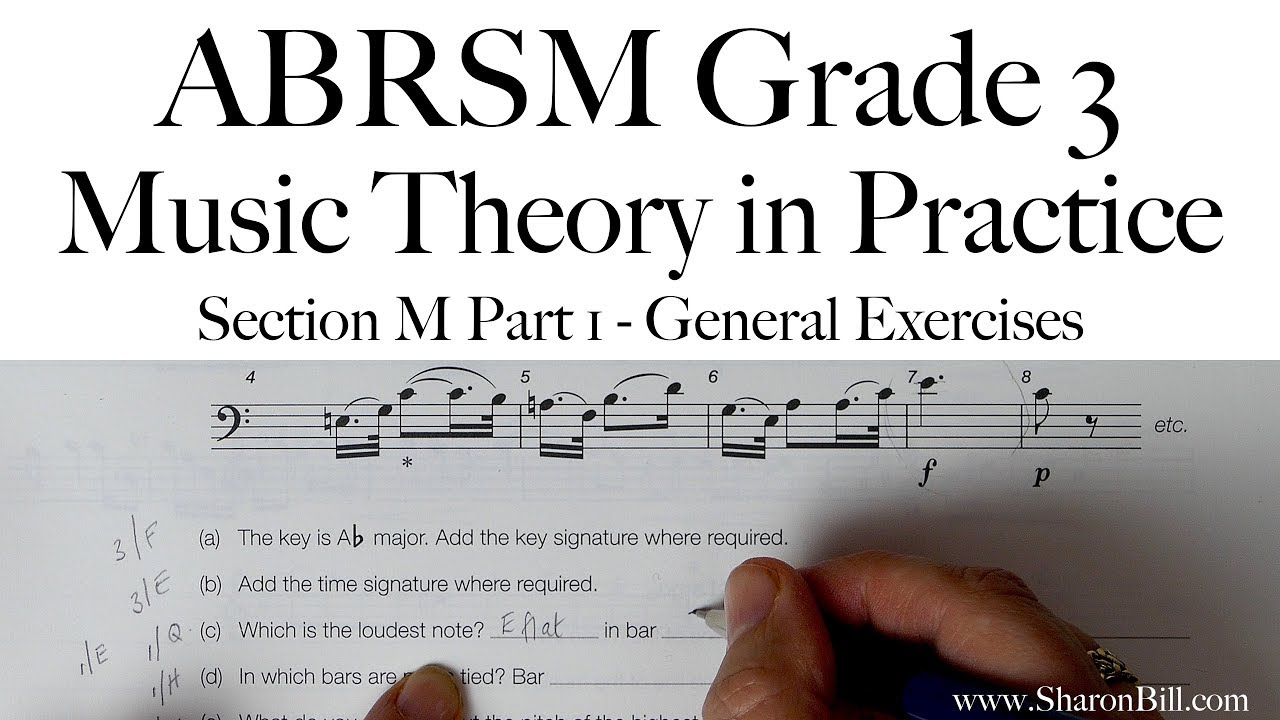 ABRSM Grade 3 Music Theory Section M Part 1 General Exercises with Sharon Bill