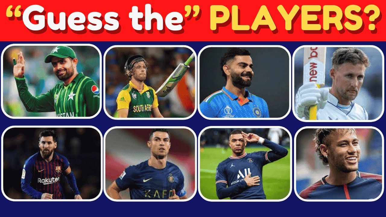 Can You Name This Sportsmen  Guess the Football or Cricket Player Sports Legends Quiz in 5 Seconds