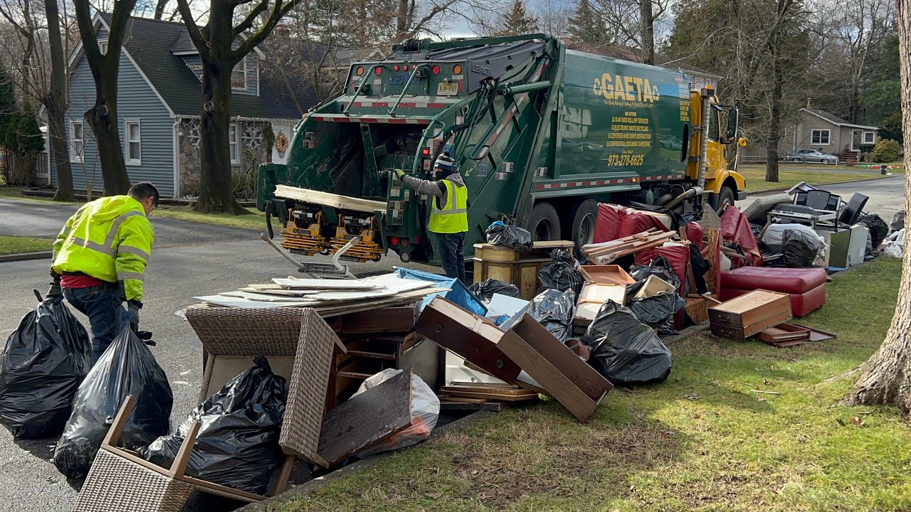 Garbage Truck VS MASSIVE Flood Cleanup Bulk Piles