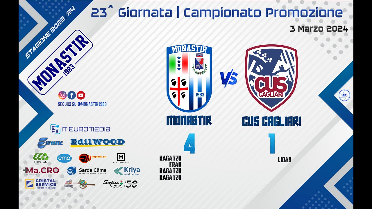 03/03/2024 Monastir - CUS Cagliari (Gol e Highlights)