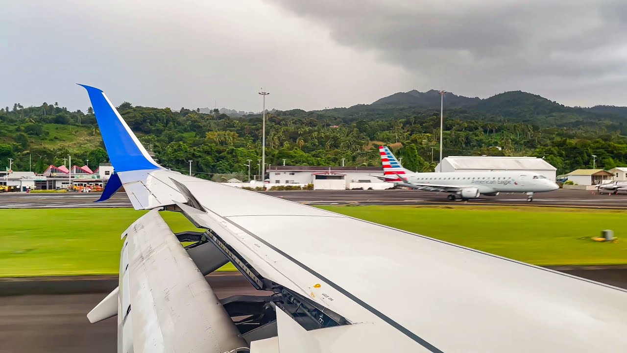 HISTORIC: United Airlines Inaugural Landing – Dominica – Douglas Charles Airport 🇩🇲