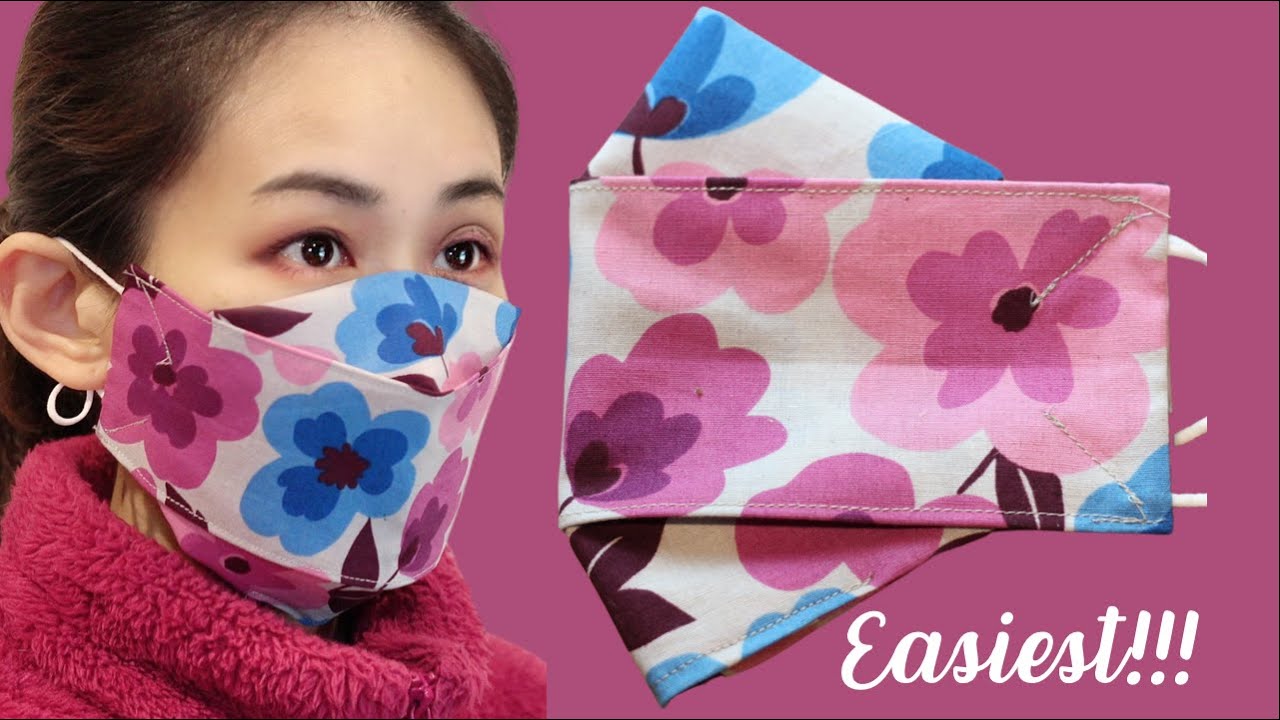 5 Minutes Sewing🌟SIMPLE FACE MASK tutorial - 3D face mask DIY at home
