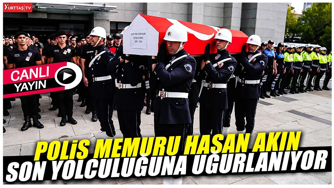 Polis Başmüfettişi Muhsin Aydemir ve Polis Memuru Hasan Akın son yolculuğuna uğurlanıyor! #canlı