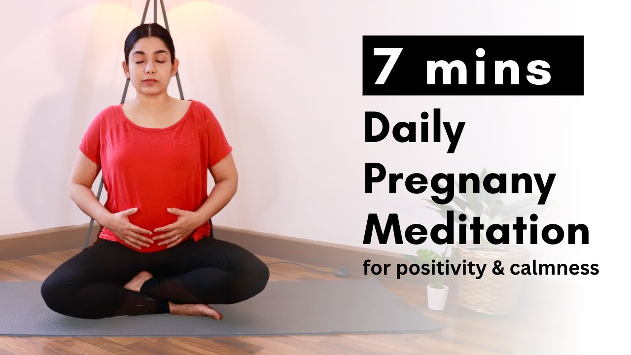 7 mins Daily Pregnancy Meditation for Positivity, Calmness & Connecting with Your Baby | Bharti Goel