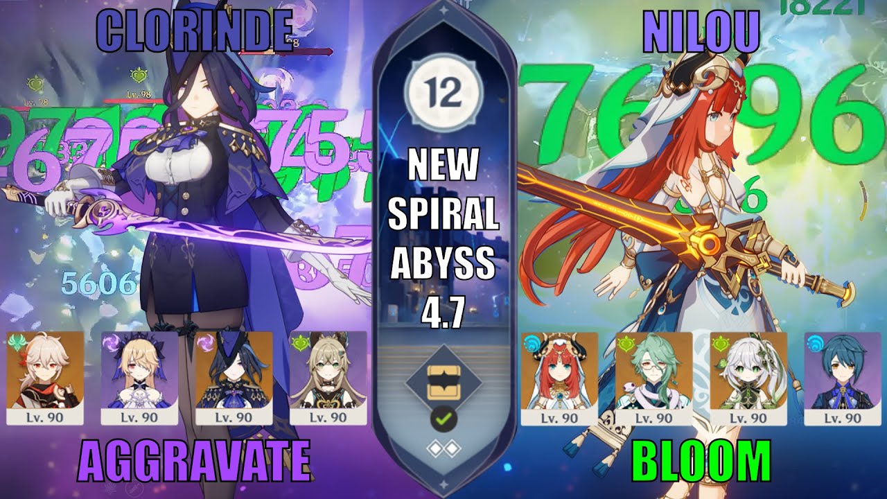 Clorinde Aggravate and Nilou - NEW 4.7 Spiral Abyss Floor 12, 9* | Genshin Impact, Tips & Tricks