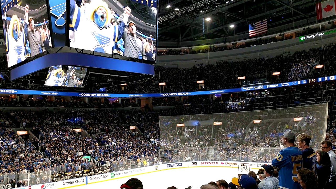 Country Road sing-a-long. Game 4 Stanley Cup Finals. BOS @ STL