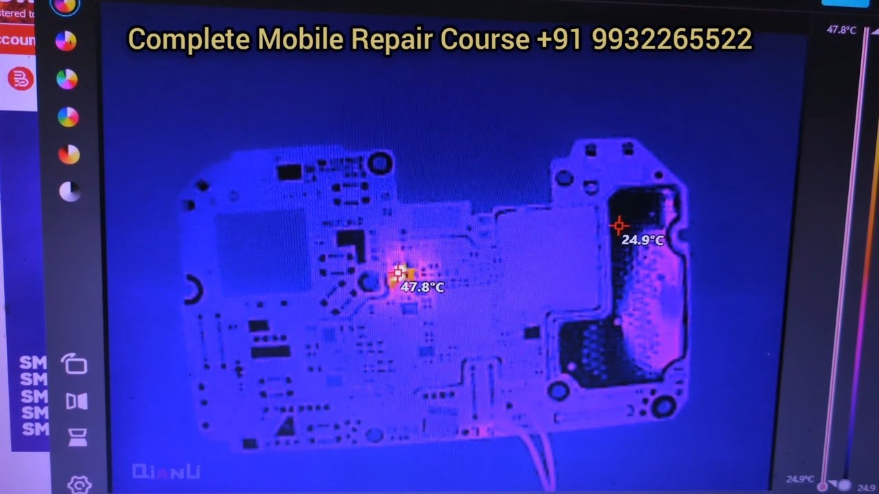 I repaired my short mobile phone with a thermal camera.