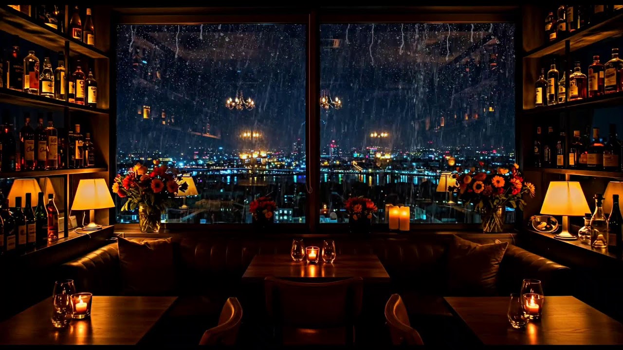 Relaxing Rain at Coffee Shop 🌧 Peaceful Piano Music for Sweet Sleep