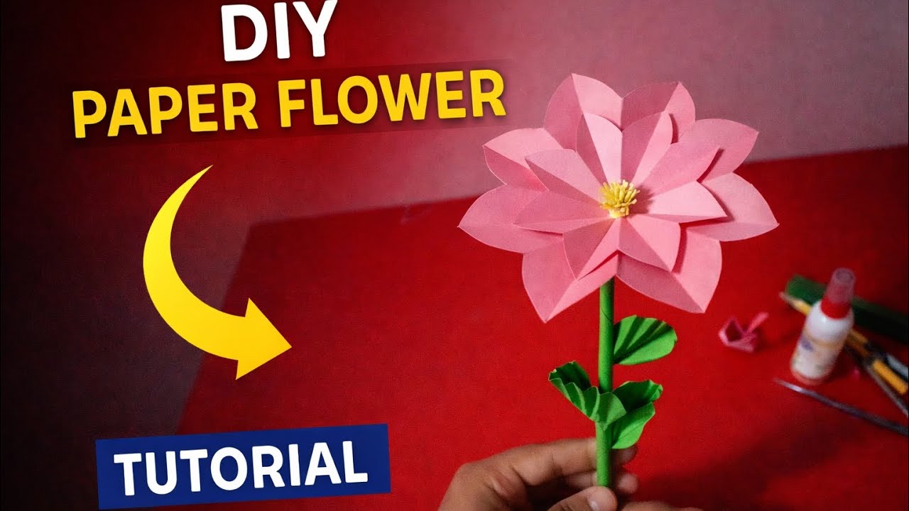 🌸 Beautiful DIY Paper Flower | Easy Handmade Craft Tutorial