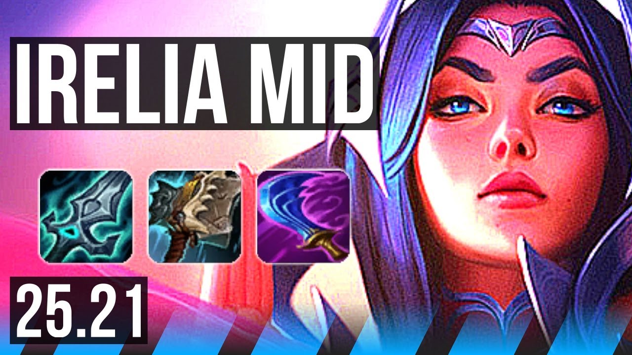 IRELIA vs AKALI (MID) | 6 solo kills | KR Grandmaster | 25.21