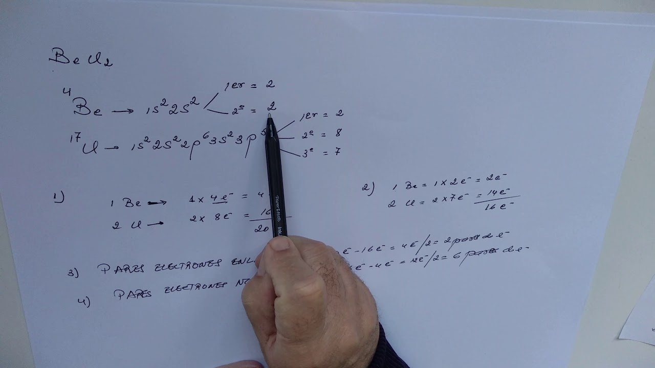 Estructura de Lewis para la molécula de cloruro de berilio-BeCl2