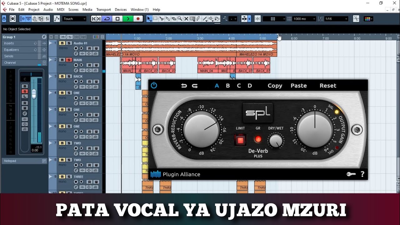 JINSI YA KUIWEKA VOCAL MBELE YA MIXING || JINSI YA KUMIX VOCAL YENYE UJAZO MKUBWA||CUBASE 5 MIXING