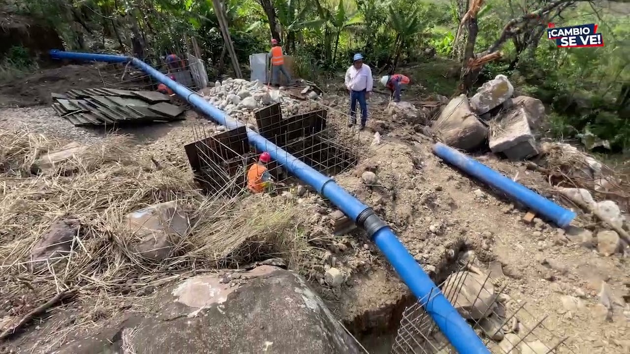 AVANCE DE LOS TRABAJOS EN LA INSTALACIÓN DE LA TUBERIA DE AGUA SECTORES ZAMBI Y CHIRUGUALA