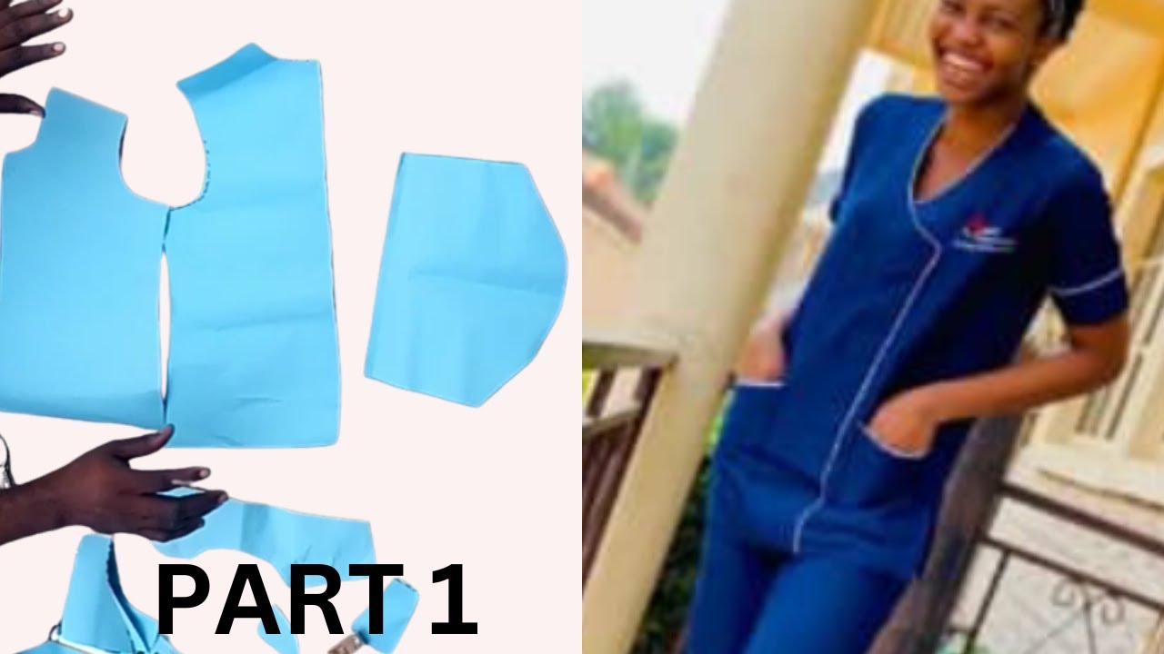 How To Cut and Sew Nurse Gown Part1