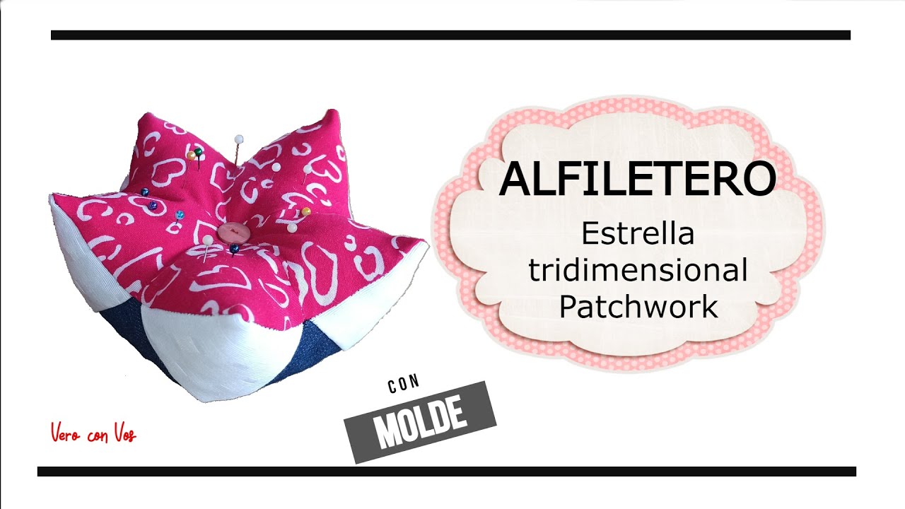 ALFILETERO Estrella tridimensional Patchwork