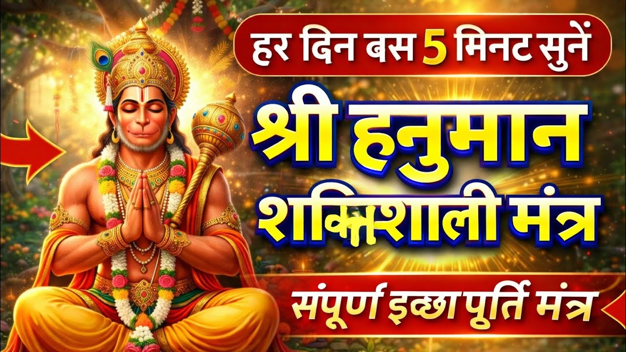 👉🏻 श्री हनुमान शक्तिशाली मंत्र सम्पूर्ण इच्छा पूर्ति🙏🏻| हर दिन सुनने मात्र से होगी सभी ईच्छा पूरी