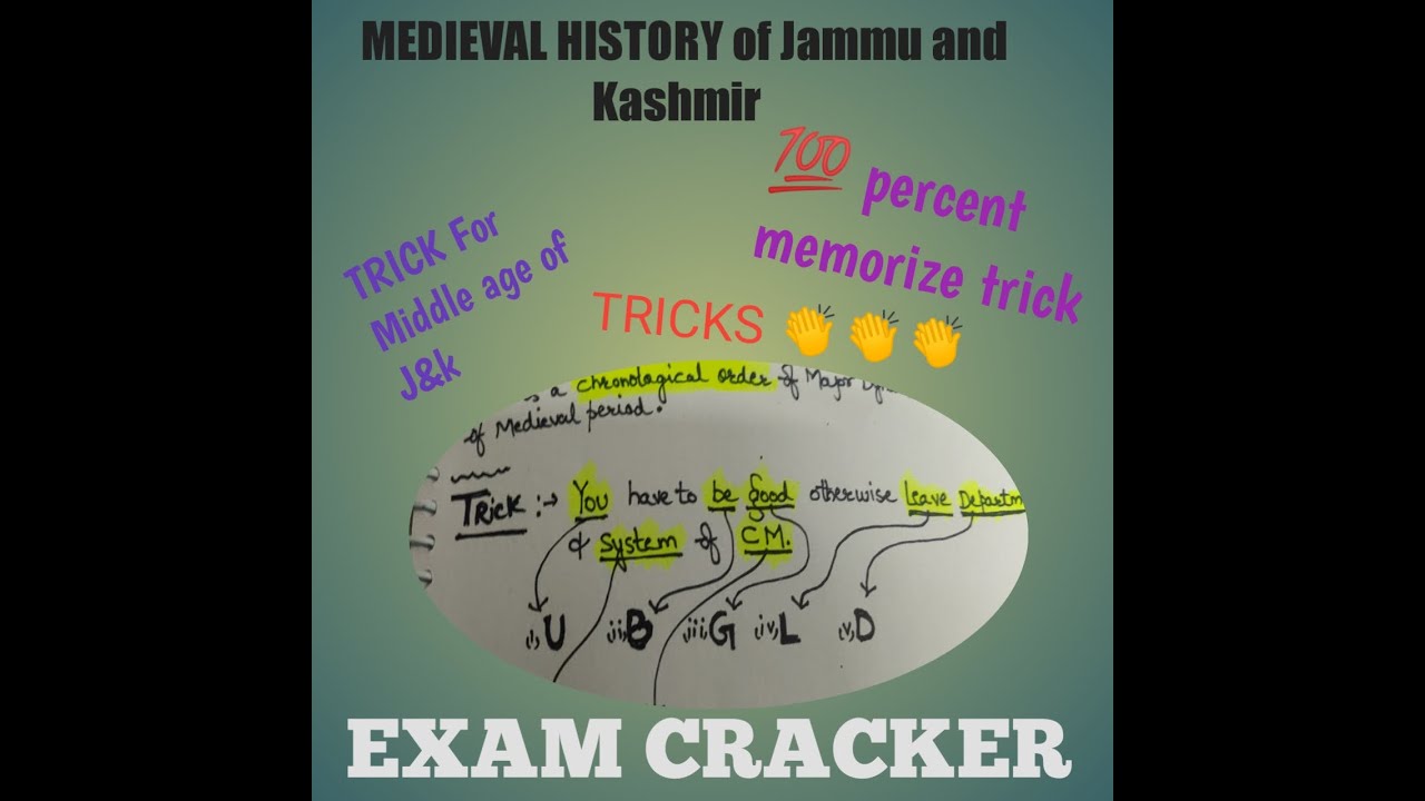 Medieval History of J&k Easy Trick JKSSB,JKSSC and more competitive exams trick to memorize dynasty.