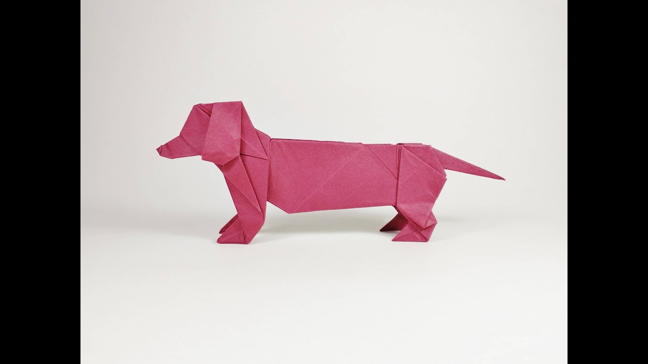 Origami Dachshund dog Tutorial (perro salchicha origami)