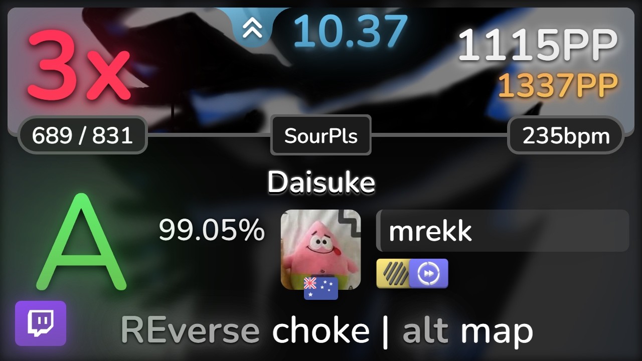🔴 10.4⭐ mrekk | Y&Co. - Daisuke [SourPls] +HDDT 99.05% | 1115pp 3❌ - osu!