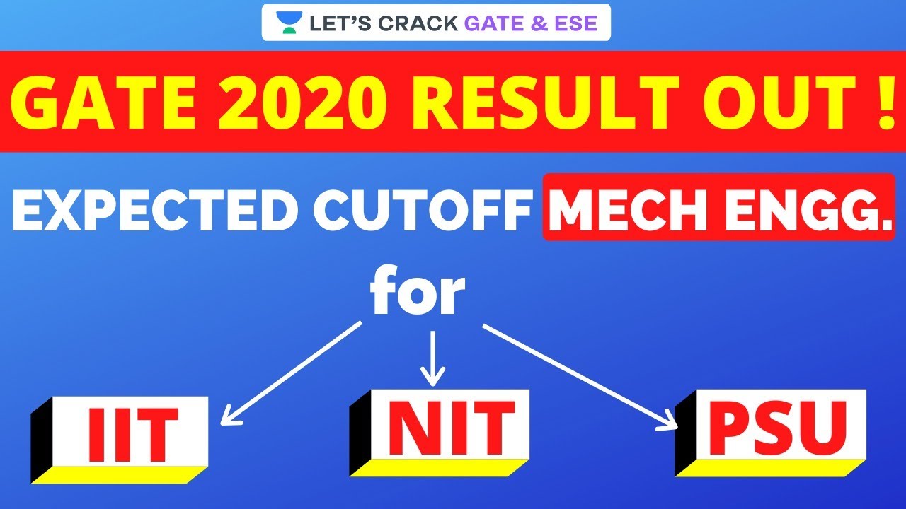 GATE 2020 Result Out! | Expected GATE Cut Off | Mechanical Engineering | For IIT, NIT and PSU